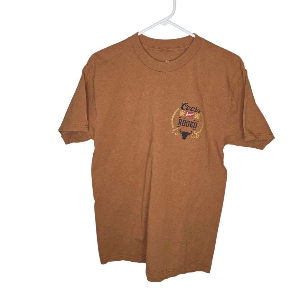 Tee Luv Coors Banquet Rodeo Graphic T-Shirt, Men's Medium, Brown